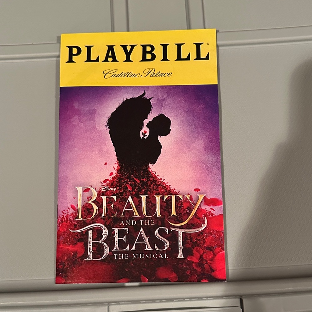 Playbill Beauty and the Beast Musical Program - Yellow & Purple Cover
